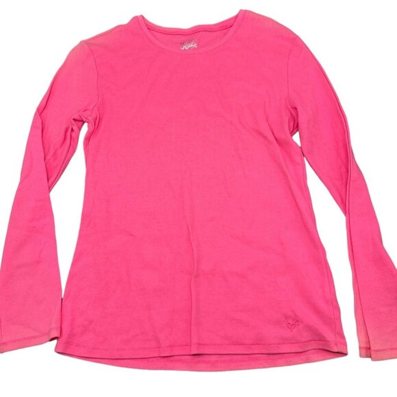 Justice long sleeve shirt pink cotton blend junior size 20 lil heart bottom READ - Picture 1 of 10